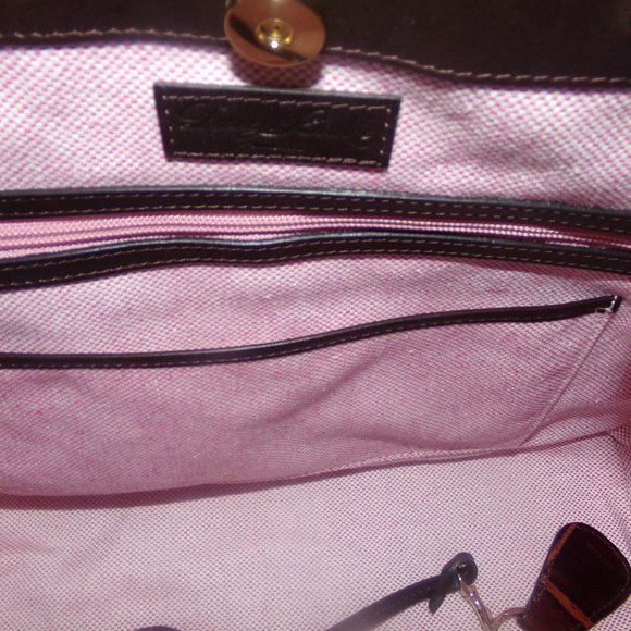 NWT Dooney & Bourke Embossed Leather Double Strap Tassle Shopper -Cognac - Picture 13 of 16